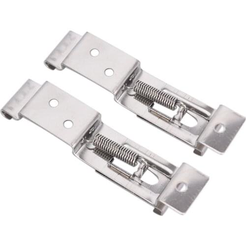 2 PCS Rectangular Car License Plate Spring Loaded Stainless Steel Bracket Cars Frame Holder Clamps Trailer Number Plate On Sales