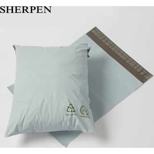 SHERPEN Degradable ECO Courier Bags Plant Starch Material Mailing Envelope Bag Waterproof Self Adhesive Clothing Packing Bag