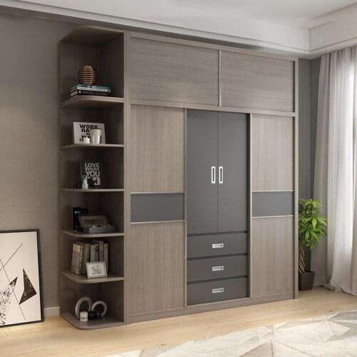 Wardrobe storage large capacity fashion wardrobe double hanging assembly cabinet reinforcement folding wooden closet furniture