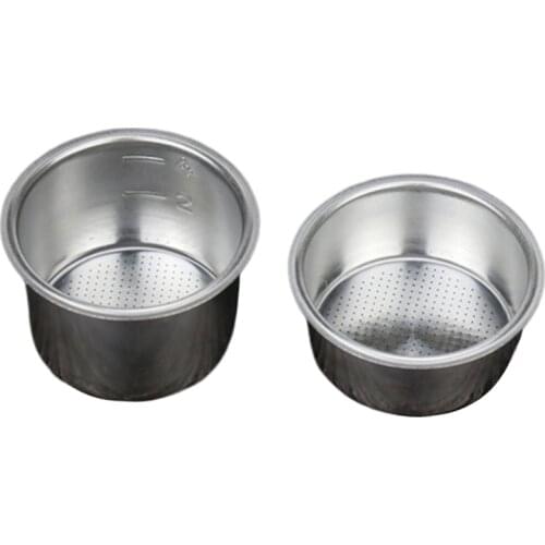 2 Packs of 51mm 2/4 Cup Filters, Bottomless Portafilter Replacement Filter Basket for Coffee, for Delonghi EC680 EC685