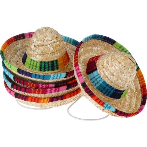Fashion Pet Dogs Straw Hat Sombrero Cat Sun Hat Beach Party Straw Hats Dogs Hawaii Style Hat For Dogs Funny Accessories