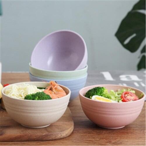 Wheat Straw Tableware Household Salad Bowl Food Container Kitchen Accessories