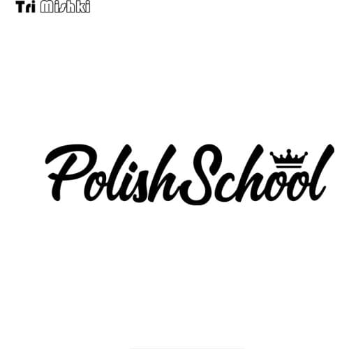 Tri mishki HZX1395 polish school crown car sticker Vinyl Decals Waterproof sticker on Car Body Rear Window
