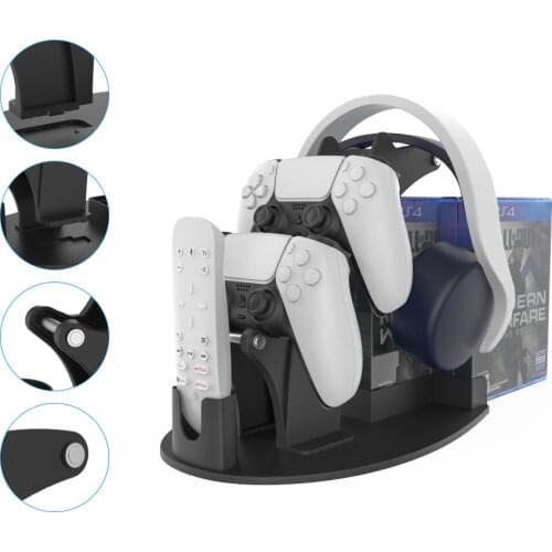 Universal Controller Stand with Headphone Hanger Remote Control Game Discs Storage Rack Mount Holder For PS5/PS4/XBOX/NS Switch