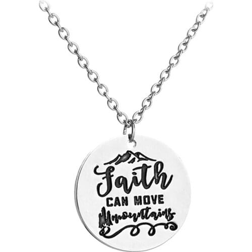 Faith Can Move Mountains Jesus God Christian Bible Inspirational Jewelry Pendant Necklace