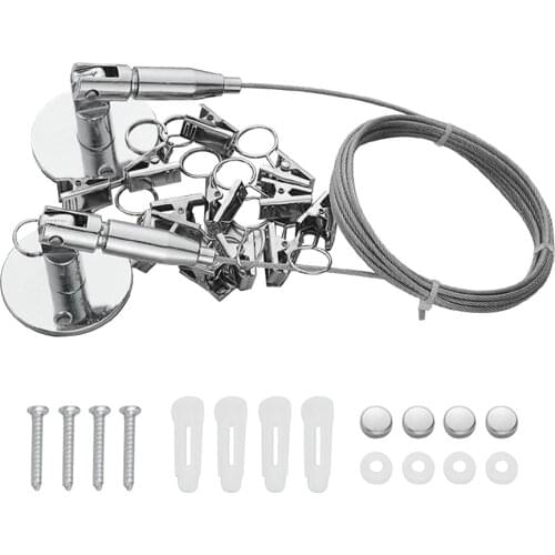 Home Balcony Windproof Wall Mounted Stretchable Clothesline Household Hanging Rope Stainless Steel Drying Hotel Easy Install