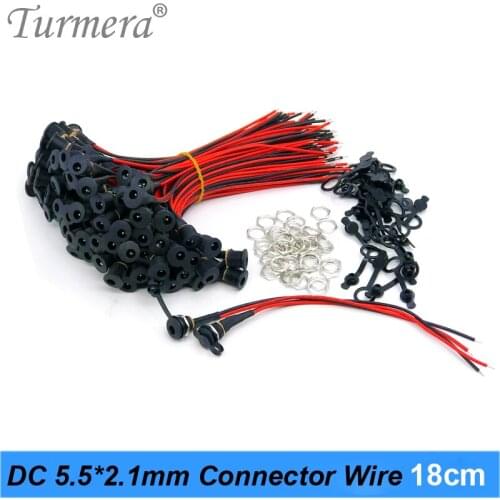 Turmera Waterproof Jack Battery DC Connector 5.5*2.1mm DC022B 18cm Length Diy Charging Plug for Screwdriver Drill Batteries Use
