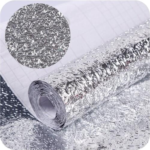 60*300cm Kitchen Oil-Proof Waterproof Stickers Aluminum Foil Kitchen Stove Cabinet Self Adhesive Wall Sticker Diy Wallpaper