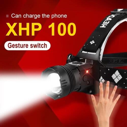 XHP100 IR Sensor Led Headlight 18650 Head Flashlight USB Rechargeable Powerful Headlamp XHP90 Zoomable Fishing Lamp Head Lantern