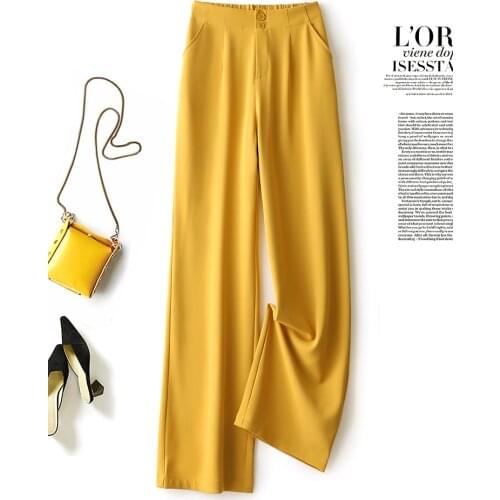 Wide-legged pants women high waist 2021 summer new thin ice straight straight straight-up casual fairy chiffon suit pants