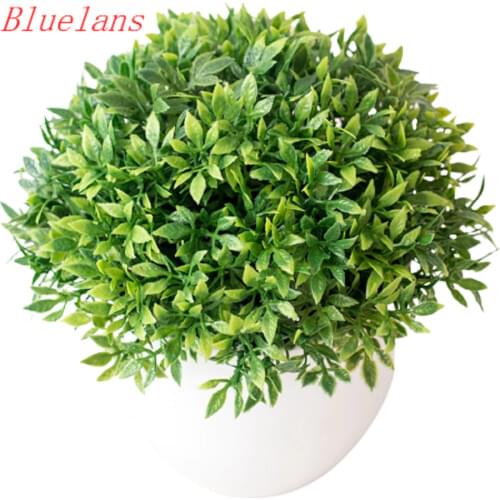 1Pc Bonsai Tree Pot Artificial Plant Grass Ball Miniascape Wedding Party Office Home Table Bonsai Decor