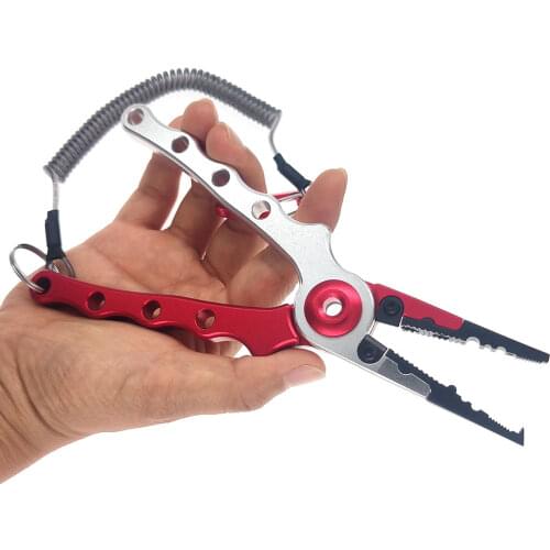 1-piece Fishing Pliers Hook Remover Fishing Line Cutter Multifunctional Fishing Tools Aluminum Pliers Scissors