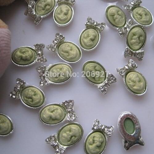 MD-481 10pcs Fancy Cameo Silver Deco Metal Charms Metal Deco Charms Nail Art