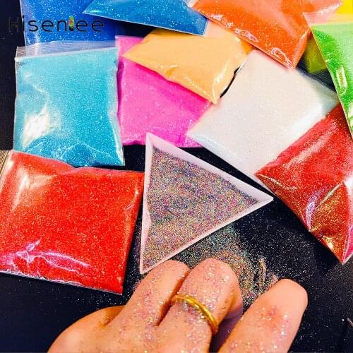 20g/Bag 3D Shiny Glamour Magic Laser Sequins Japanese Style Sweet Design AB Colorful Nail Art Polished Glitter Powder Decoration