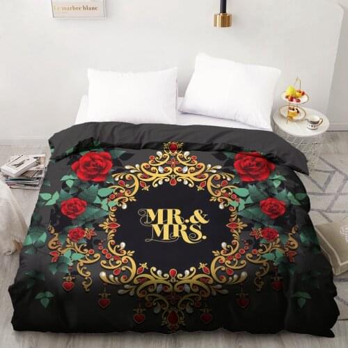 3D HD Printing Custom Duvet Cover Comforter/Quilt/Blanket case Twin Full Queen Bedding 210x210 245x210 Wedding Bedclothes Mr&Mrs