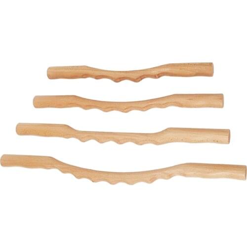 4Pcs Beech Wood Guasha Scraping Massage Tools Scraper For Back Neck FullBody