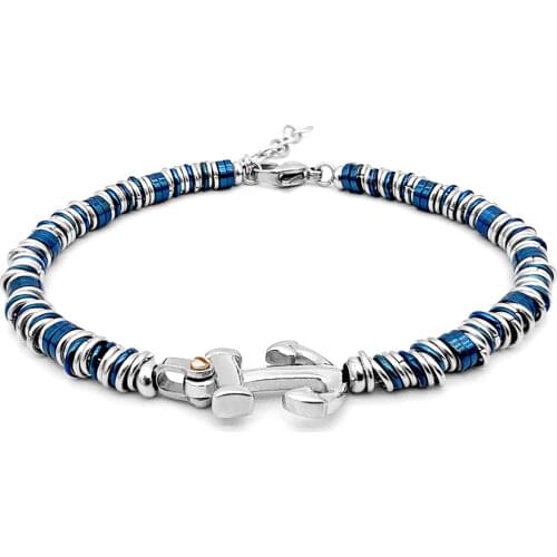 Runda Fashion MenS Stainless Steel Bracelet Connecting Circle Color Matching Handmade Jewelry For Boyfriend Holiday Gifts