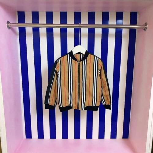 Brand Designer Childrens Outerwear Autumn 2021 Cotton Casual Striped Zipper Cardigan Jacket For Boys Kids Clothes Winter Coat