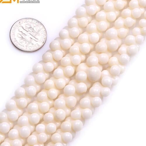 Gem-inside Natural Coral Loose Beads For Jewelry Making 6-10mm 15inches White Red Pink DIY Jewelry