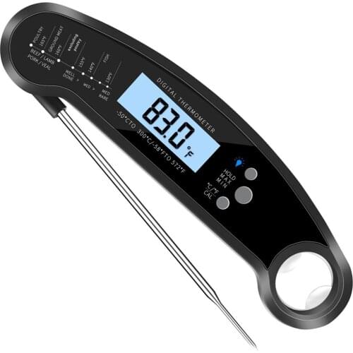 Digital Meat Thermometers Waterproof Instant Read Food Thermometer With Calibration For Kitchen Outdoor Cooking Grilling BBQ