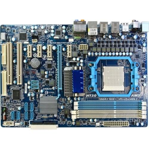 For GIGABYTE Original GA-MA770T-UD3P Desktop Motherboard 770 Socket AM3 DDR3 16G For Phenom II Athlon II ATX Used MA770T-UD3P