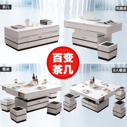 Electric multifunction foldable Coffee Table Living Room liftable and lowerable minimalist rectangle mesas centro dining table