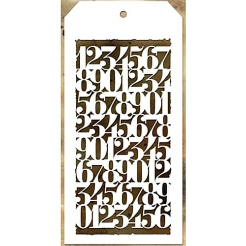 2021 New Label Tag Plastic Stencil For Craft Making Number Pattern Scrapbooking Background Greeting Card No Metal Cutting Dies