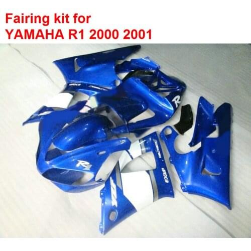Injection mold bodywork fairing kit for YAMAHA R1 2000 2001 blue white fairings set YZF R1 00 01 MM95