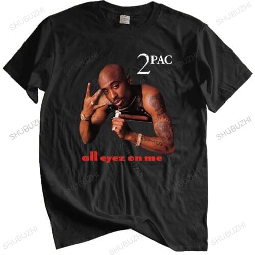 Cotton Tshirt mens summer Tops Vintage 2Pac All Eyez On Me Death Row Records Man Brand T-shirt Bigger size