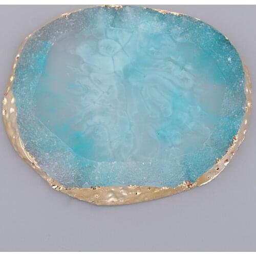 Imitation Agate Nail Art Palette Drink Coaster Cup Mat Decors Make Up Plate