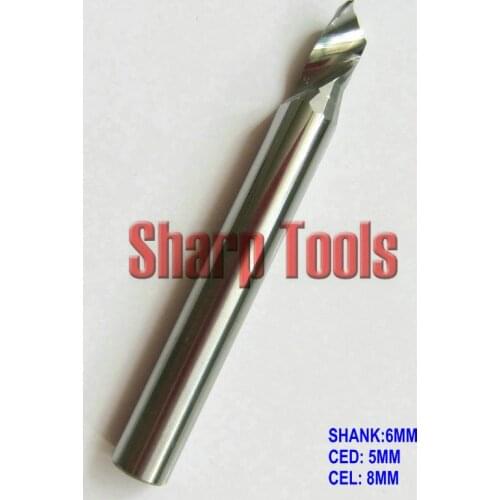 Customized 5pcs 6*5*8MM One Flute Aluminum Cutting Bits, CNC Router Tools, End Mill Cutters, for Metal Engraving Router Machine