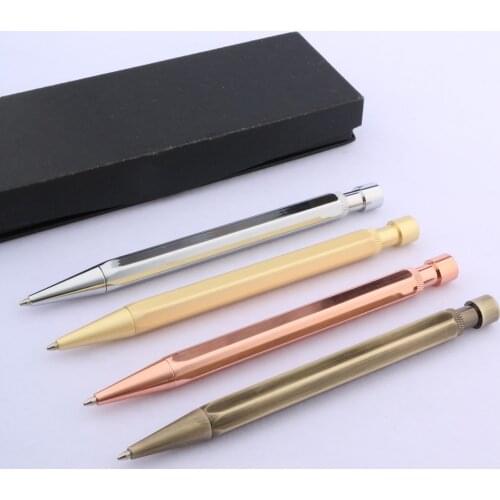 ChouXiongLuWei METAL Hexagon Press ballpoint Pen matte black rose golden silver golden TrimStationery Office school supplies