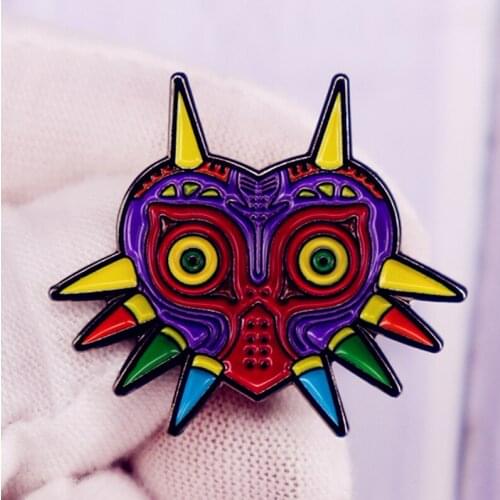 Cartoon Majoras Mask Anime Cosplay Brooch Pins Enamel Metal Badges Lapel Pin Brooches Jackets Jeans Fashion Jewelry Accessories