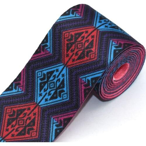 2'' Soft Webbing Jacquard Ethnic Ribbon Cotton Belt Bag Strap Purse Lanyard Webbing Woven Belt Key Fob Hardware Craft Supplies