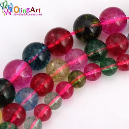 Olingart 6mm/8mm/10mm Imitation tourmaline Bead Loose Spacer Beads DIY Necklace/bracelet/earrings Jewelry Making