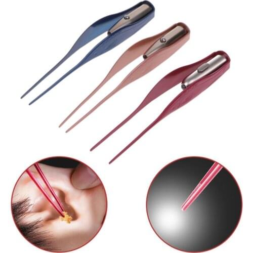 Ear Cleaner LED Flashlight Earpick Wax Removal Tweezer Luminous Kids D0UE