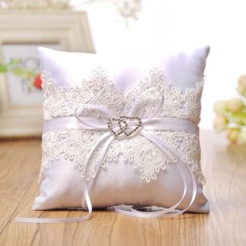 Gift Ring Pillow Party Decor Cushion Pincushion Ring Valentine Day Festive Supplies Hollow Lace Wedding Decorations
