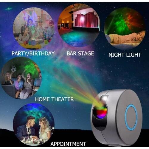 Galaxy Starry Sky Projector Stage Light For Home Bedroom Decor Lamp Novelties Galaxy Night Light LED Rotating Colorful Nebula