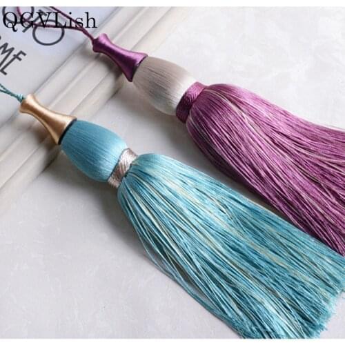 QGVLish 1Pcs Cord Small Key Tassel Fringe Curtain Accessories DIY Sewing Valance Stage Cushion Sofa Key Tassels Tie Back Decor