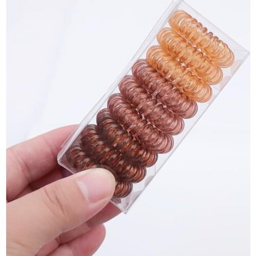 Colroful Hair Ring For Girls Women Telephone Cord Elastic Ponytail Holders Headwear New Fashion Accessories Tie Gum 9pcs/Set