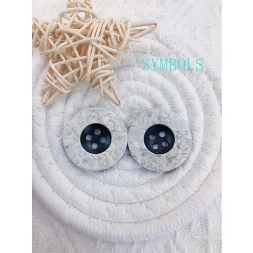 Resin white pattern plus black bottom big button clothing sweater suit jacket vintage ornaments DIY accessories wholesale