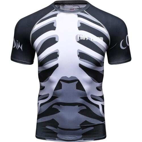 Running Shirt Fitness Tight Short sleeve Compression Top T-shirt Sport Men Gym Tee Shirt Rashguard
