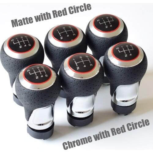 Manual Gear shift knob Head Red Ring for Audi skoda seat A4 B6 B7 b8 A6 S4 B8 8K A5 8T Q5 8R For volkswagen vw passat golf