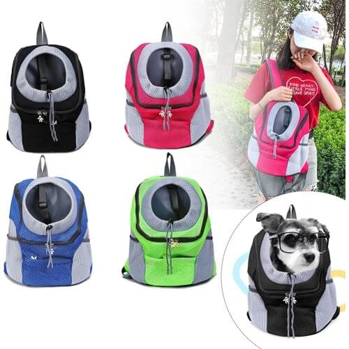 Pet Backpack Outdoor Cat Dog Carrier Bags Breathable Mesh Travel Backpack Double Shoulder Puppy Kitten Front Bags Pet Supplies