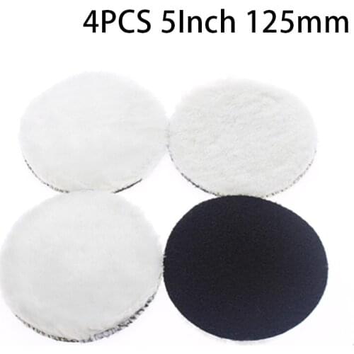 Wool Polishing Pad Car Polishing Pad Car Paint Care Polisher Pads For Car Polisher Waxing Wool Polisher Bonnet 4pcs 5inch 125mm