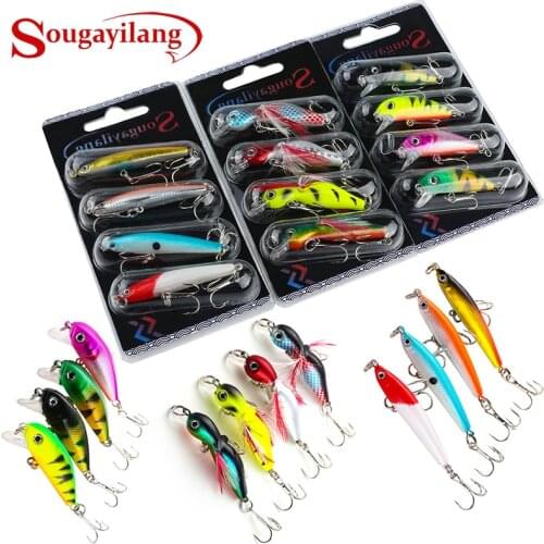 Sougayilang Fishing Bait Set 4PCS Wobbler Anti-corrosion Hook Bass Fishing Lure for Sea Carp Fishing Tackles De Pesca