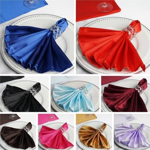 45x45cm Wedding Napkins Satin Handkerchief Cloth Table Napkin Wedding Table Decoration Home Textiles