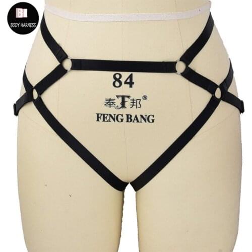 Brief Panties Sexy Black Bottom Panties Women Fetish Wear Body Harness Gothic Pole Dance Lingerie Bondage Harness Body Cage
