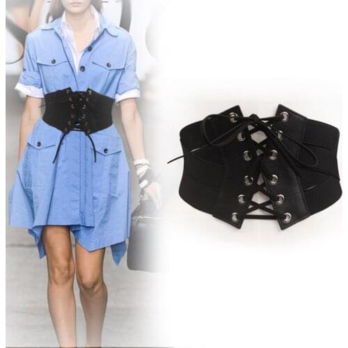 Retro Vintage Black High elastic waist female belt womens decoration dress Slim Design 60-90 cm Wide Belt For Women Waistband