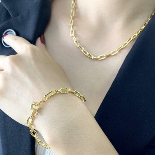 Wave Embossed Fashion Simple Choker Necklace Bracelet